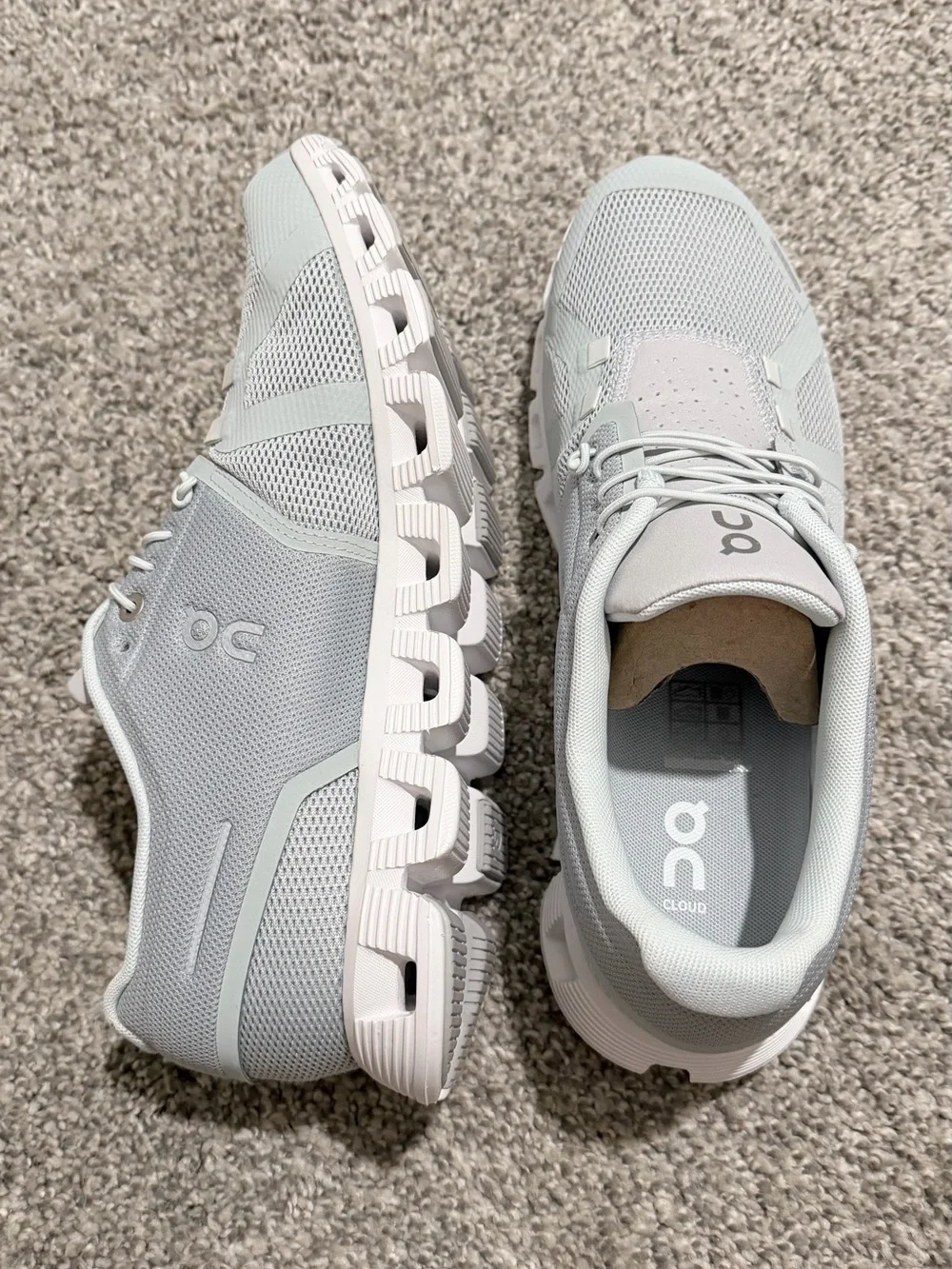 On Running Cloud Unisex Sneakers in Glacier Blue and White